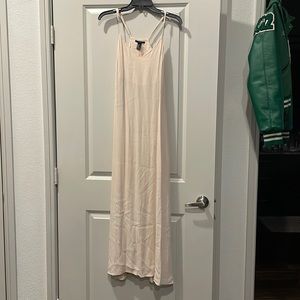 Cream colored dress by forever 21 with side slit and adjustable straps